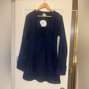 Princess Polly Navy Long Sleeve Dress